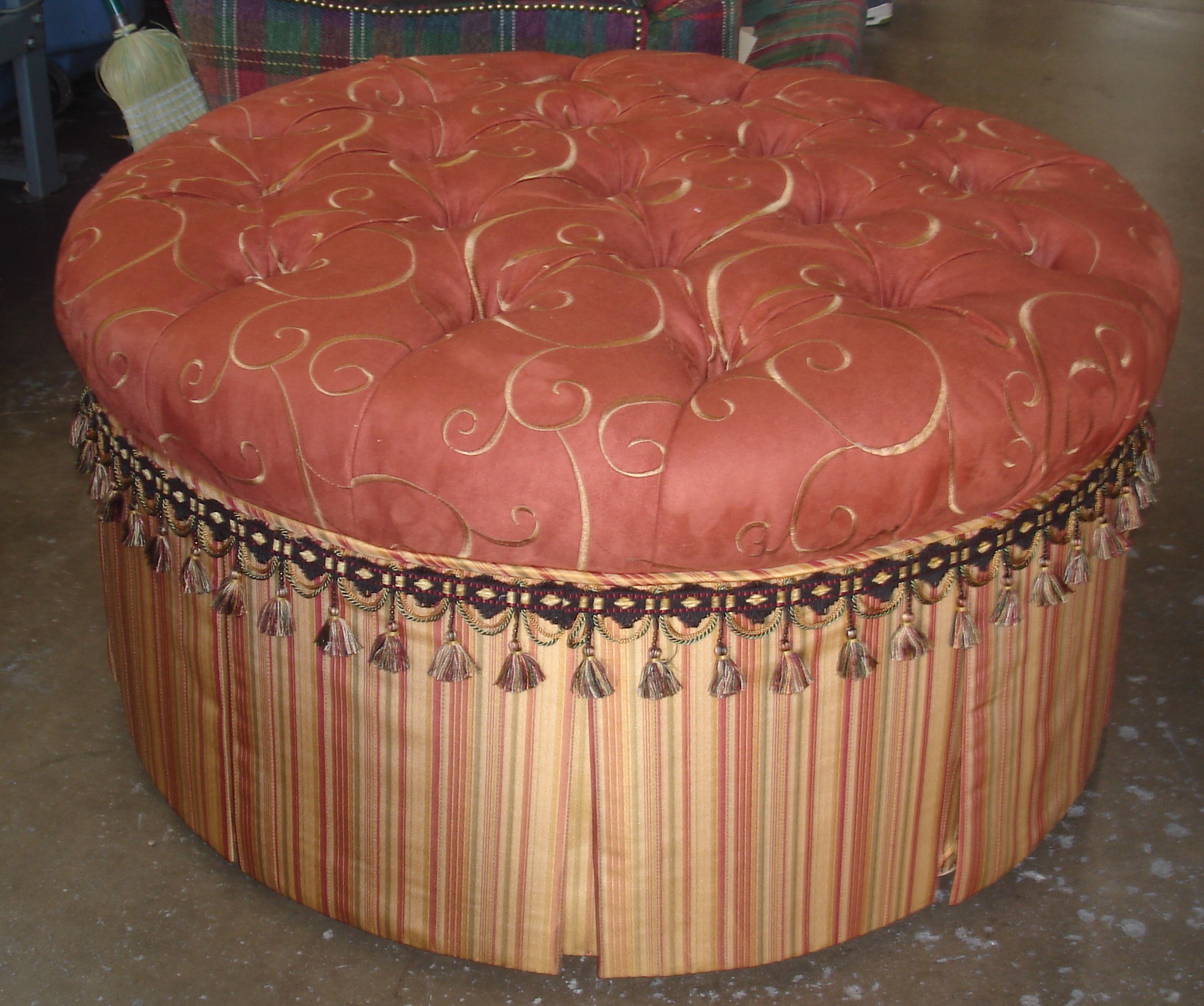 Custom Reupholstered Opening Ottomans